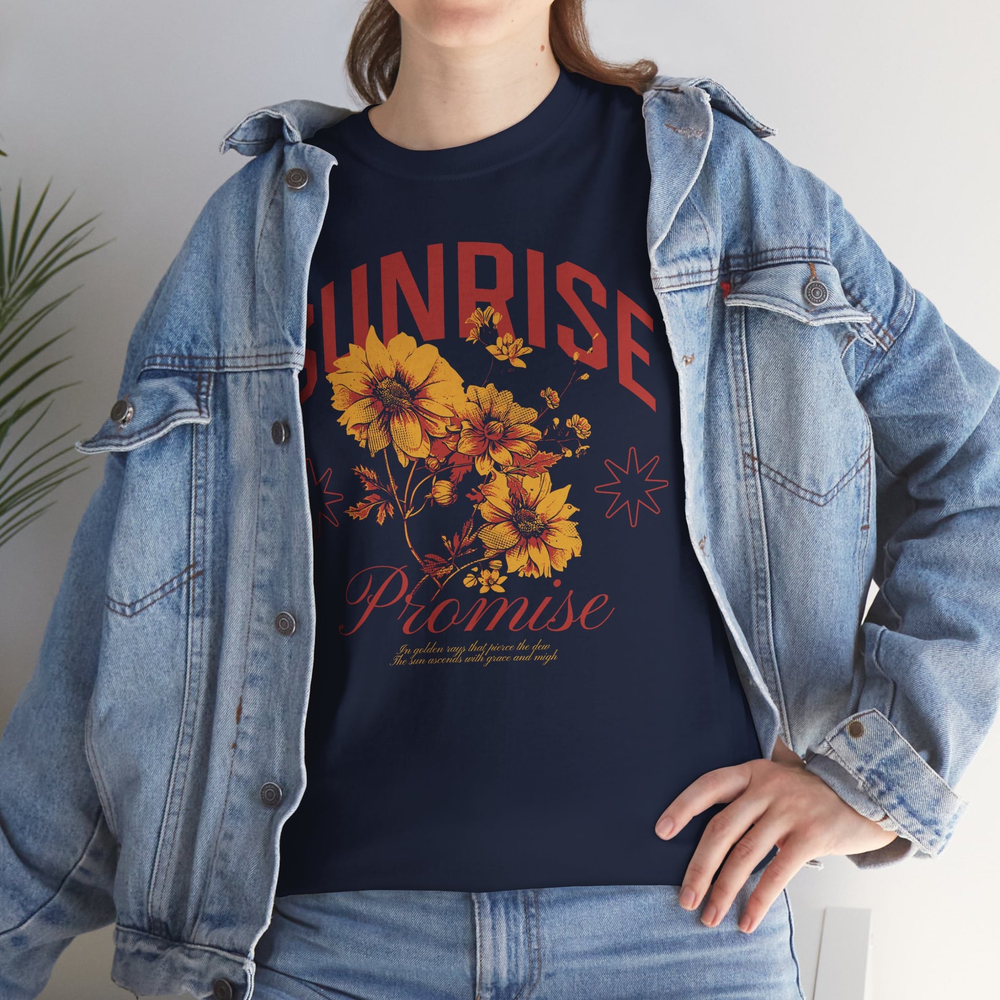 Sunrise Heavy Cotton Graphic Tee | Floral Shirt