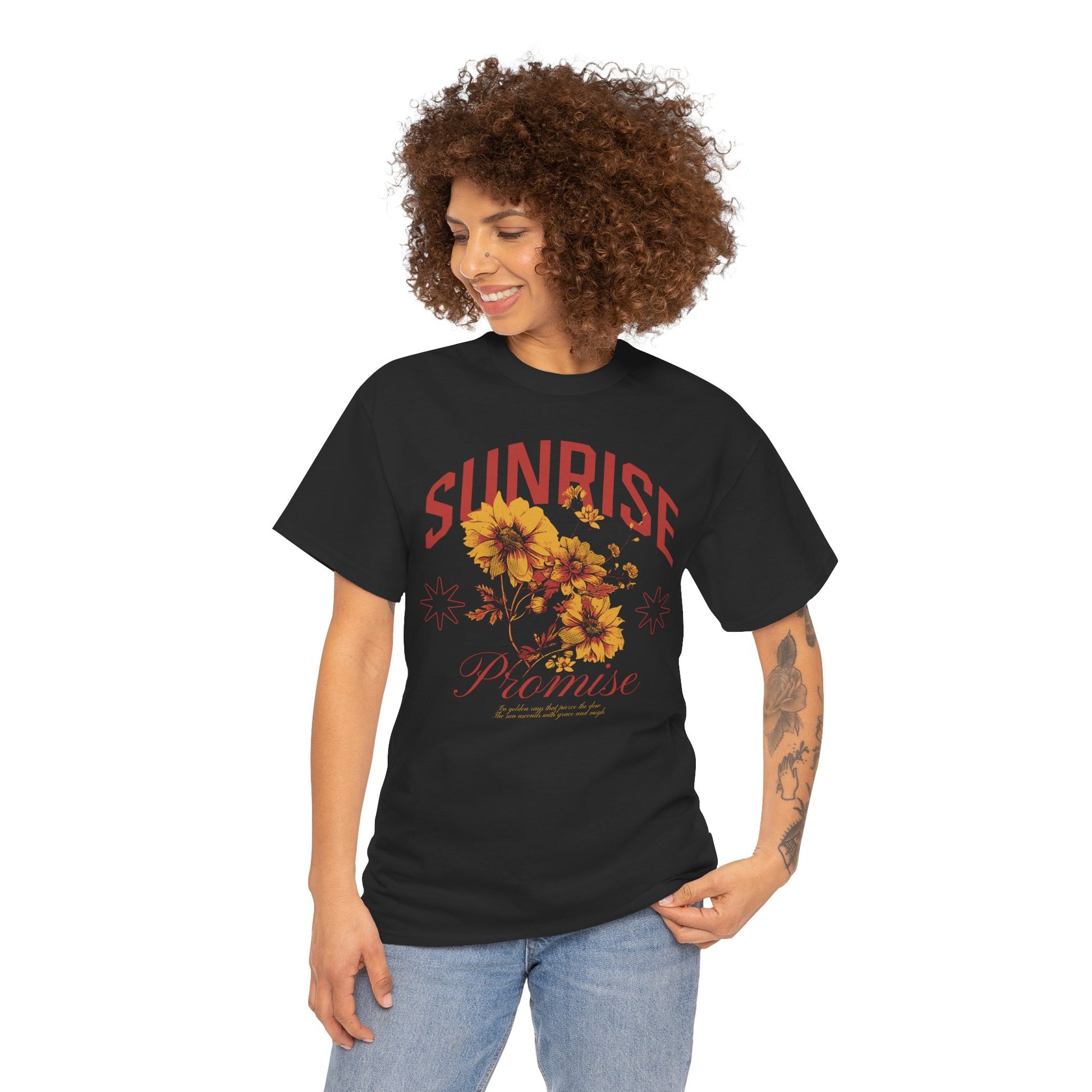 Sunrise Heavy Cotton Graphic Tee | Floral Shirt