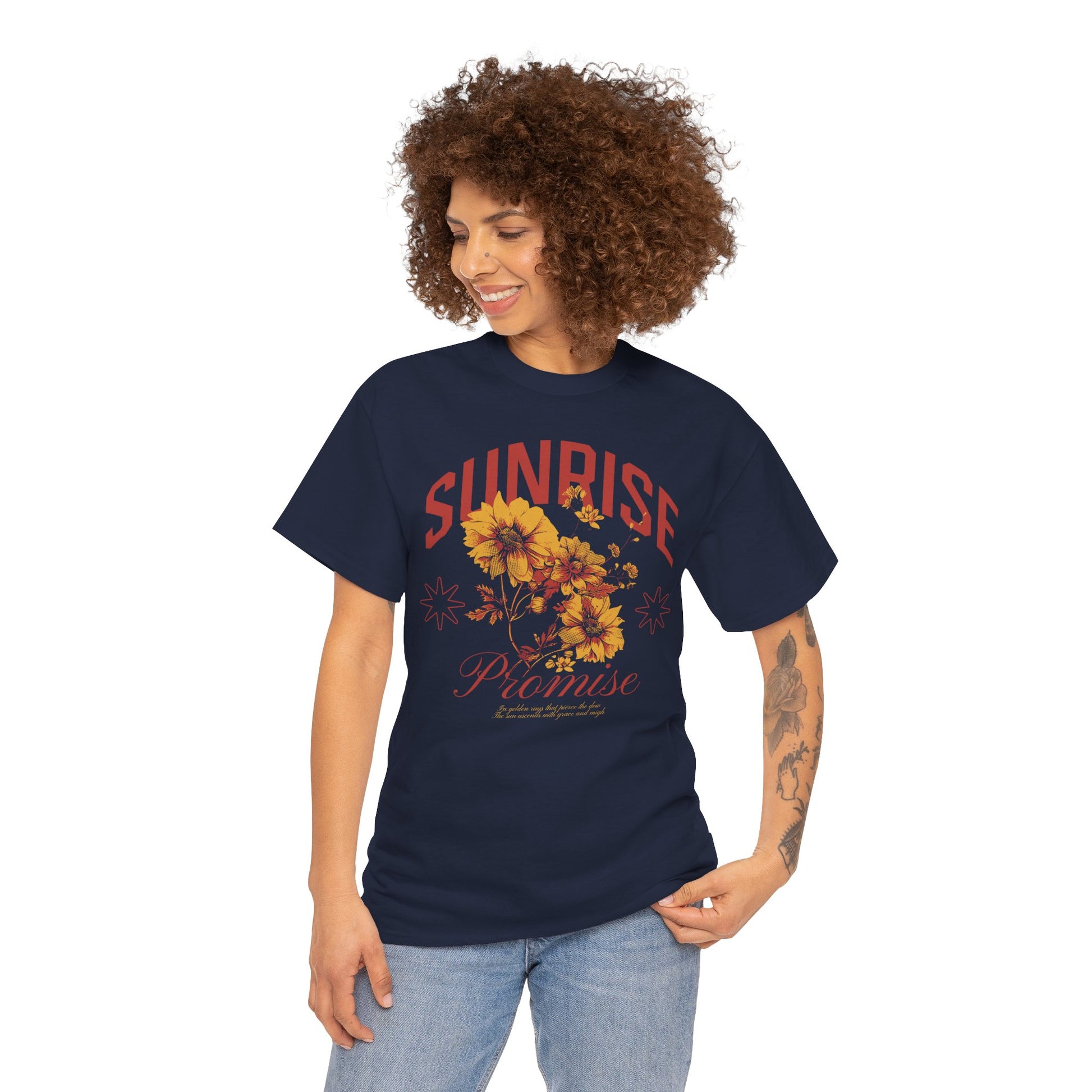 Sunrise Heavy Cotton Graphic Tee | Floral Shirt