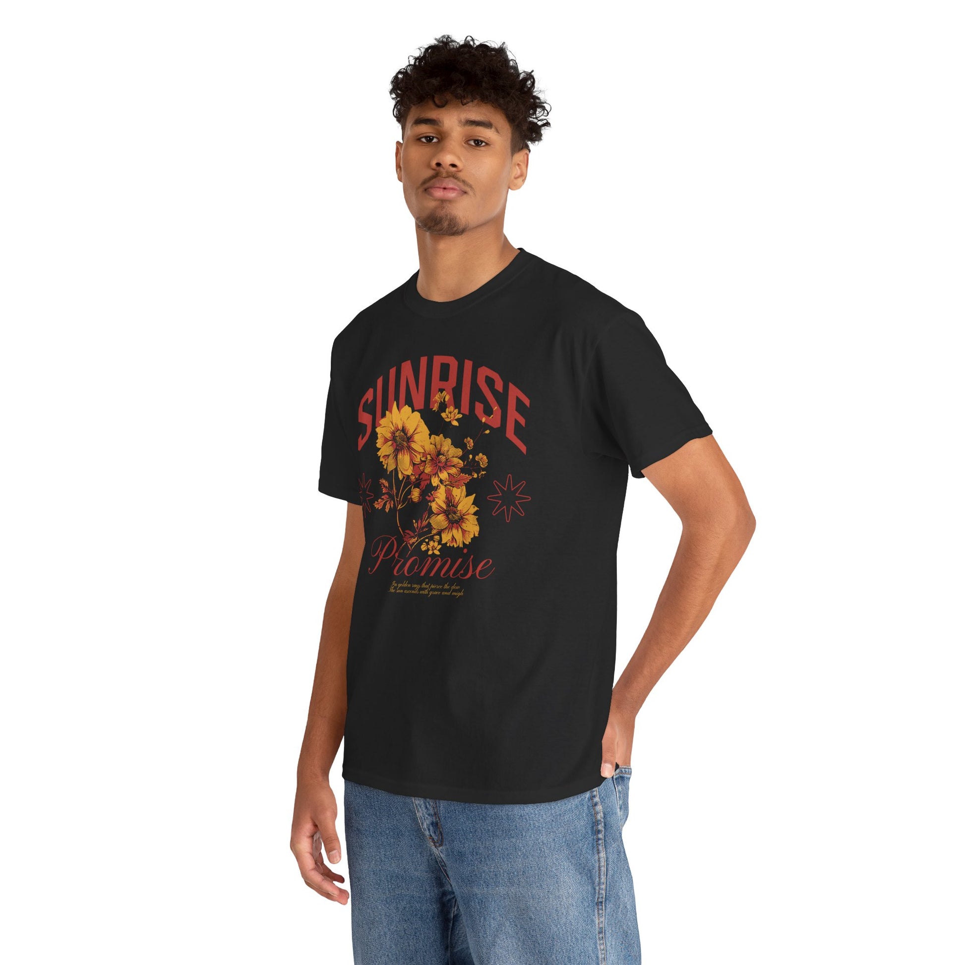 Sunrise Heavy Cotton Graphic Tee | Floral Shirt