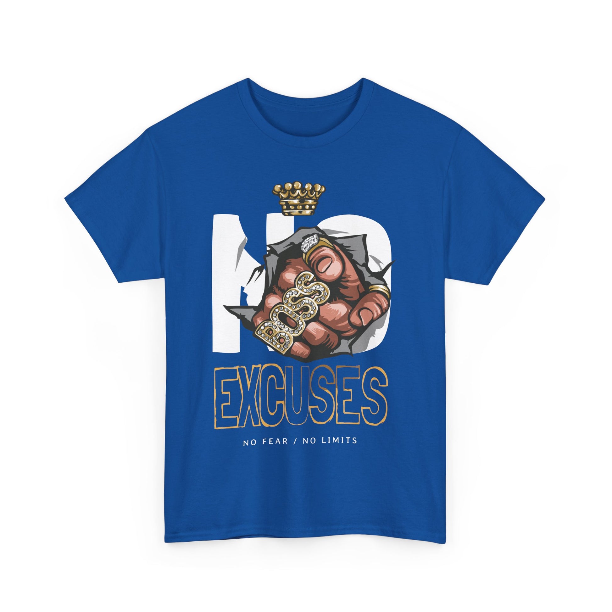 No Excuses | Heavy Cotton Tee, Motivational Apparel, Gift for Fitness Lovers