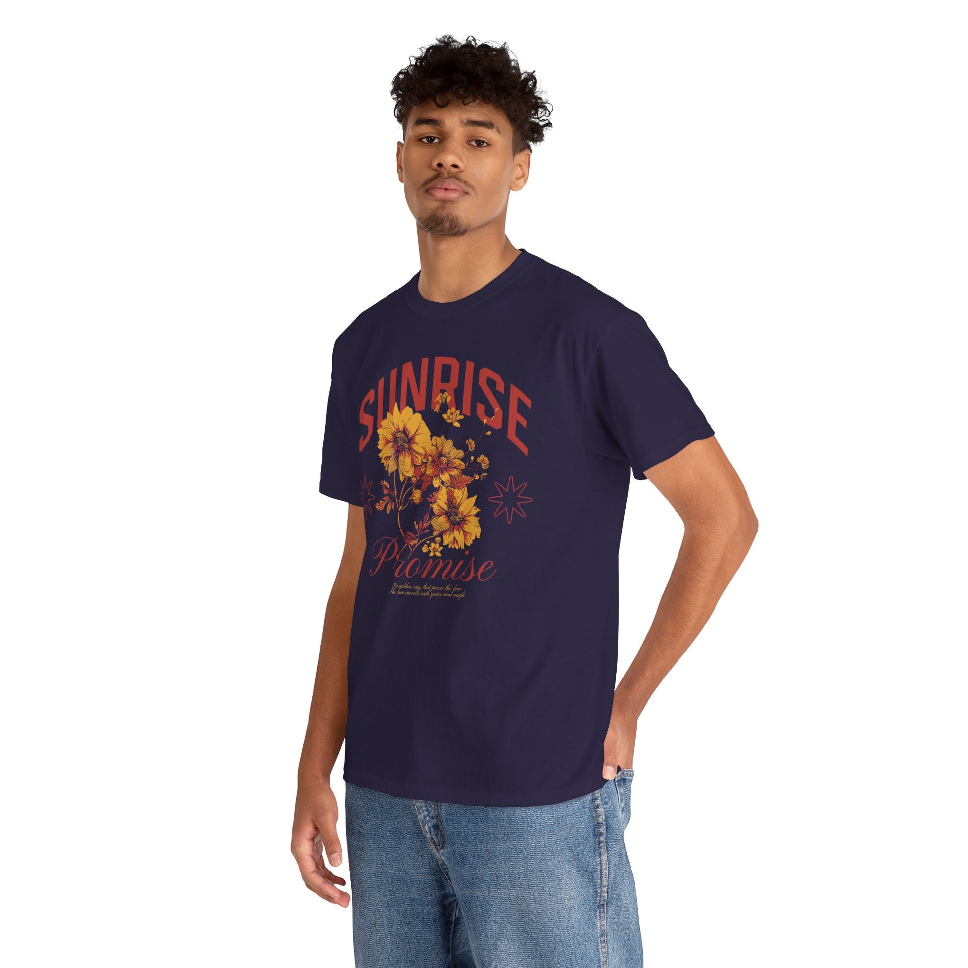 Sunrise Heavy Cotton Graphic Tee | Floral Shirt