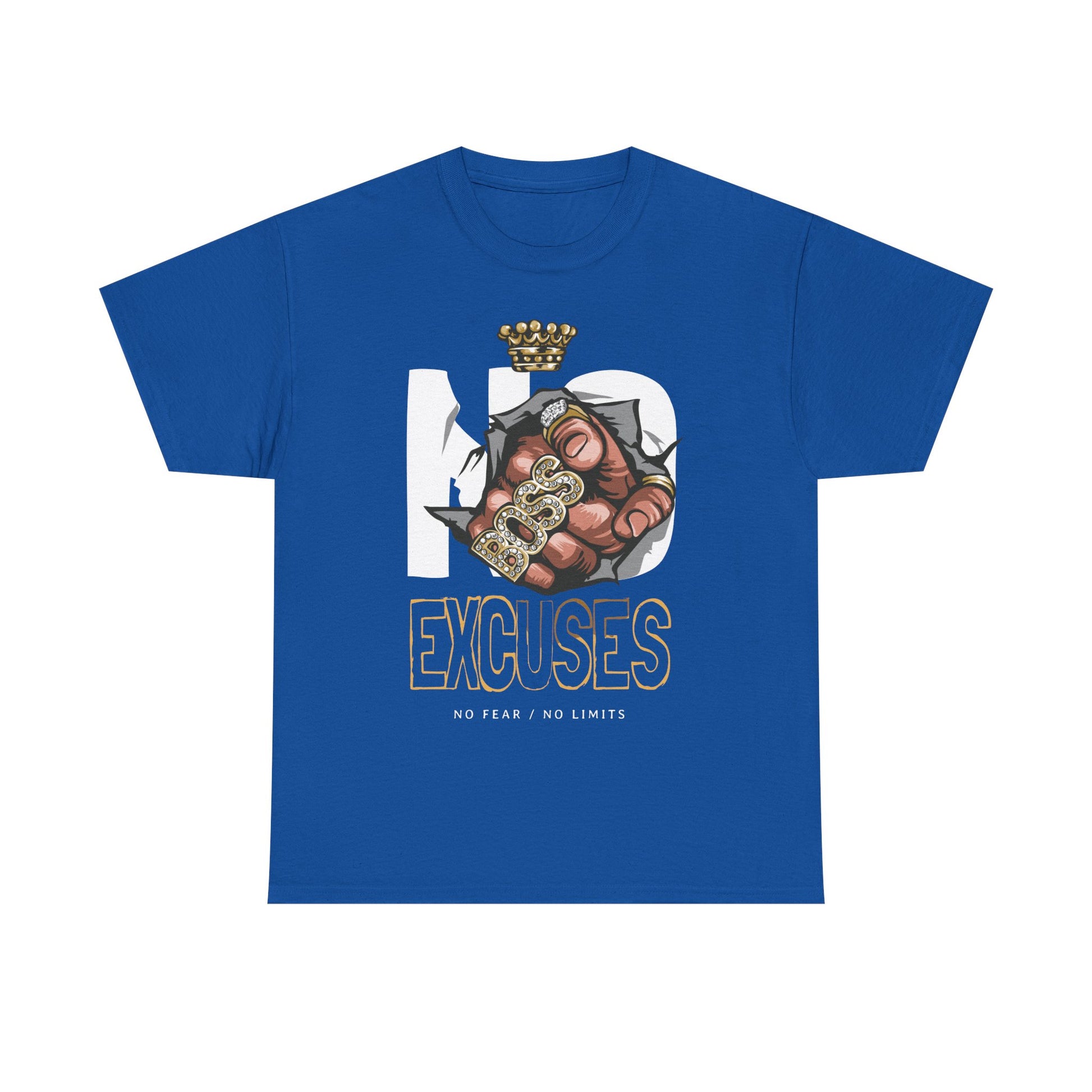No Excuses | Heavy Cotton Tee, Motivational Apparel, Gift for Fitness Lovers