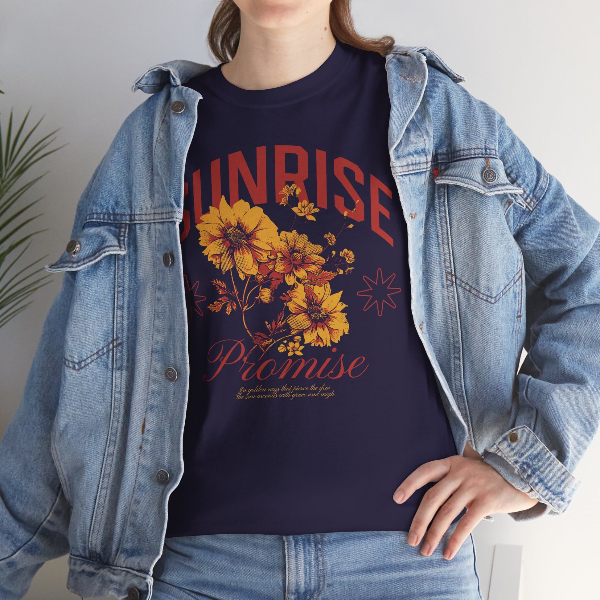 Sunrise Heavy Cotton Graphic Tee | Floral Shirt