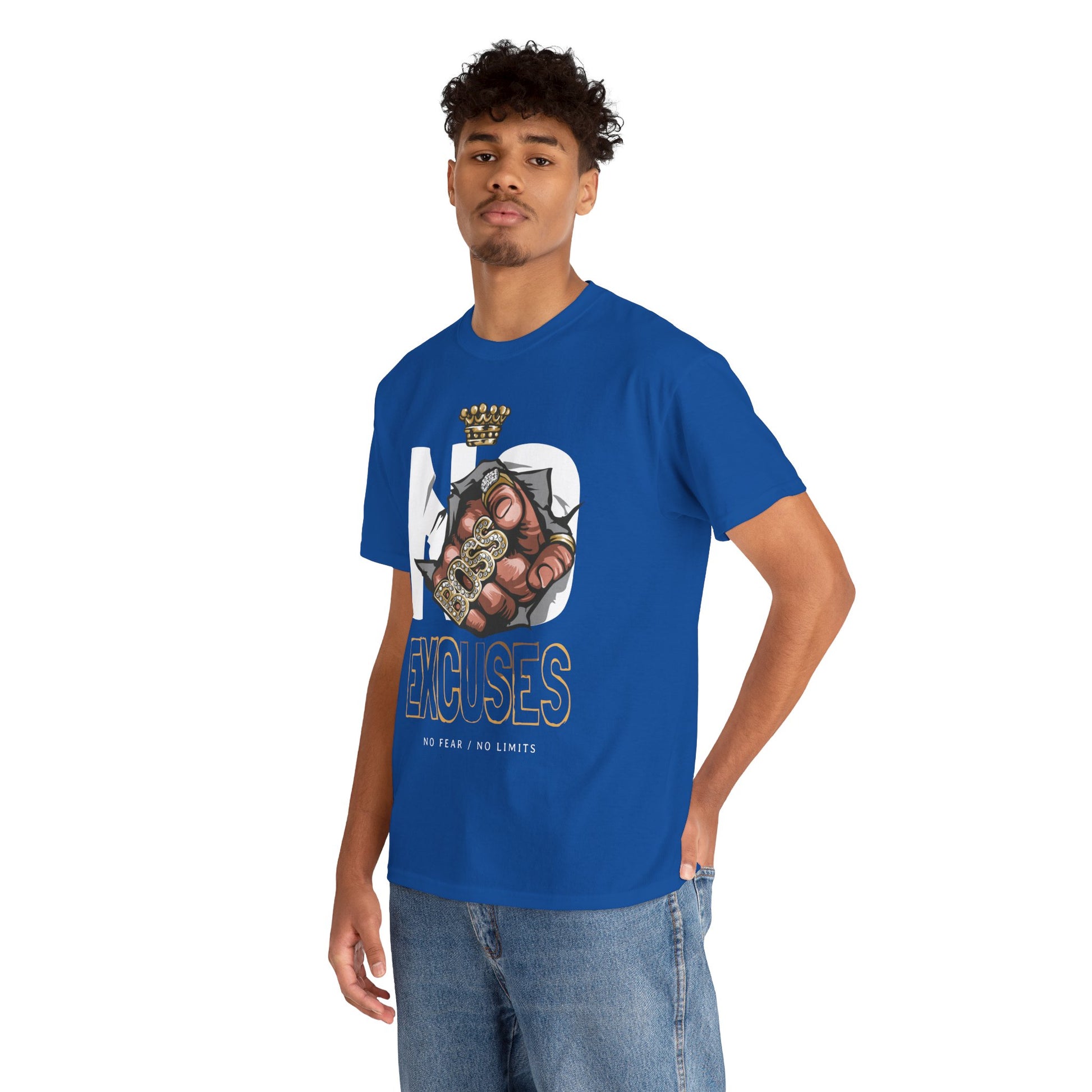 No Excuses | Heavy Cotton Tee, Motivational Apparel, Gift for Fitness Lovers