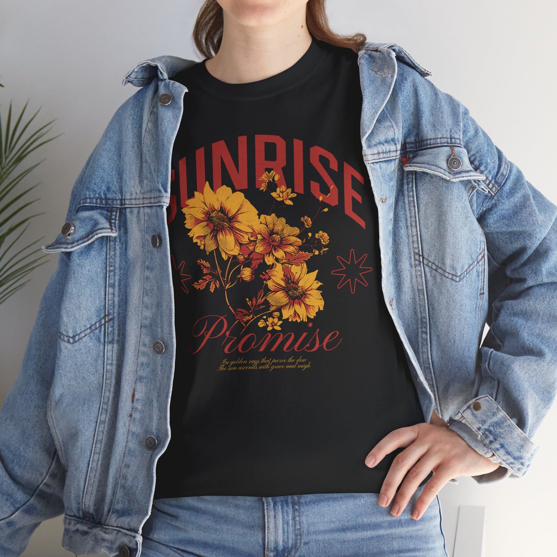 Sunrise Heavy Cotton Graphic Tee | Floral Shirt