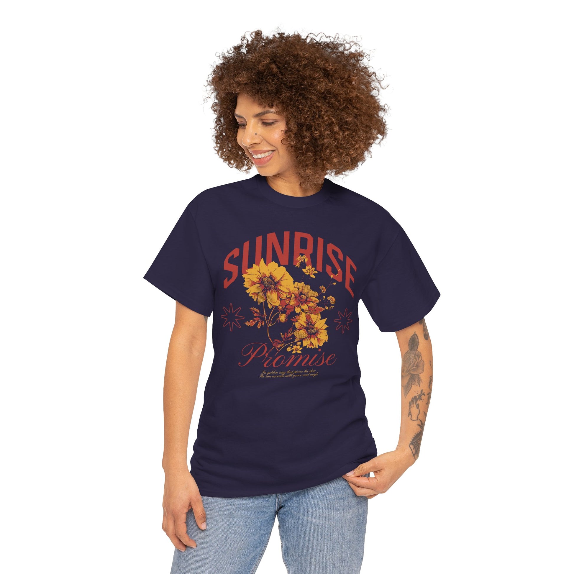 Sunrise Heavy Cotton Graphic Tee | Floral Shirt